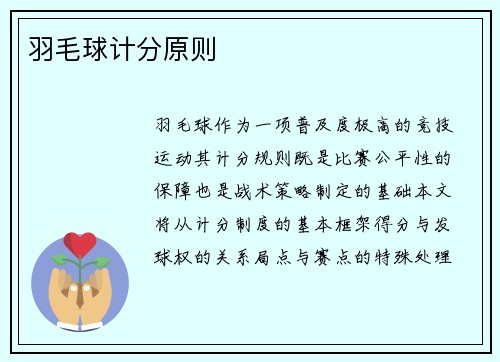 羽毛球计分原则